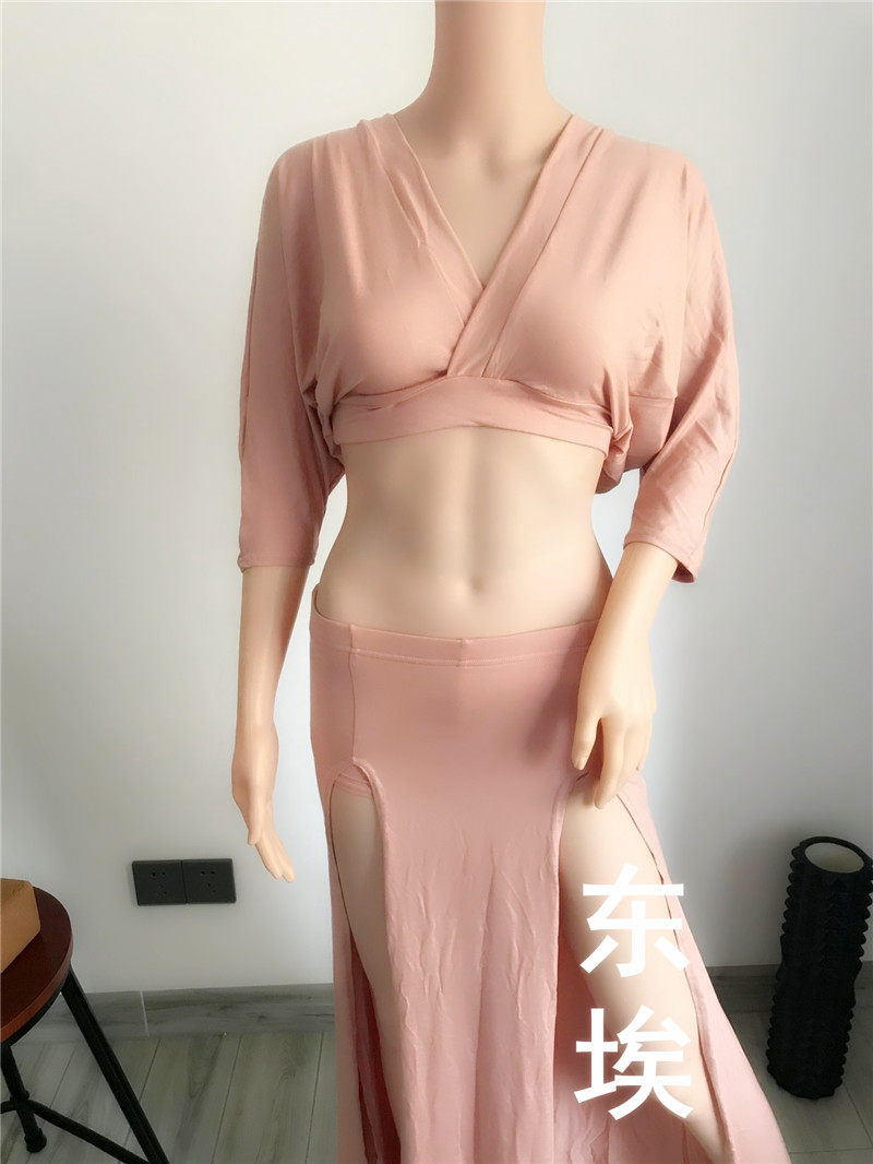 Dongai belly dance skirt double switch fork bag hip towel women's new suit practice suit Beginner sexy dance skirt