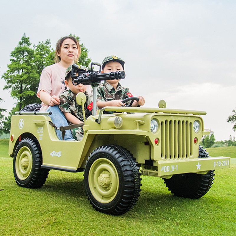 Oversized two-seater off-road jeep children's electric car four-wheel off-road baby remote control toy car can sit for adults