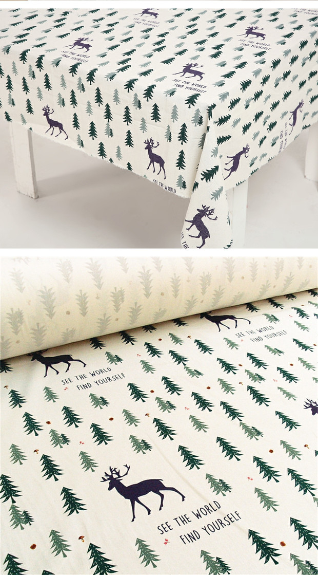 Treo vải cotton và chất liệu vải lanh Phong cách Nhật Bản và Hàn Quốc Elk rừng thủ công sofa vải khăn trải bàn gối vải rèm - Vải vải tự làm vải dạ may áo măng tô
