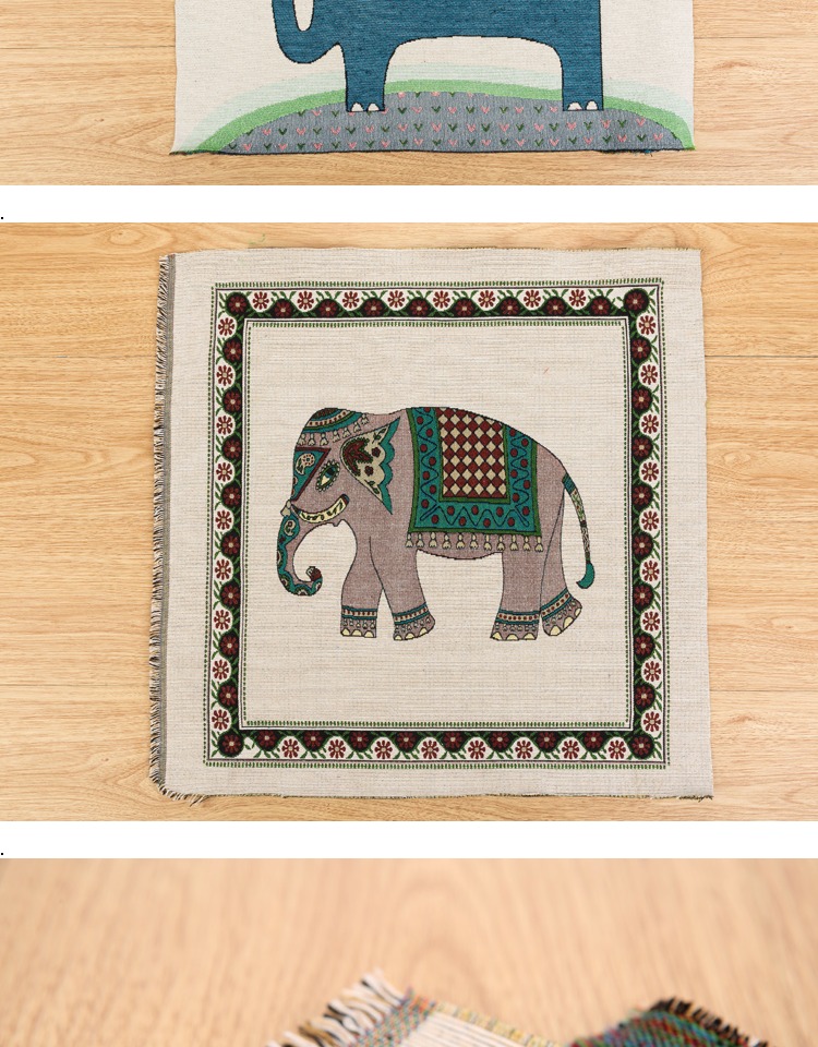 Miễn phí vận chuyển Lucky Elephant lanh gió quốc gia vị trí gối đệm jacquard vải handmade diy vải lanh - Vải vải tự làm vải dạ mỏng