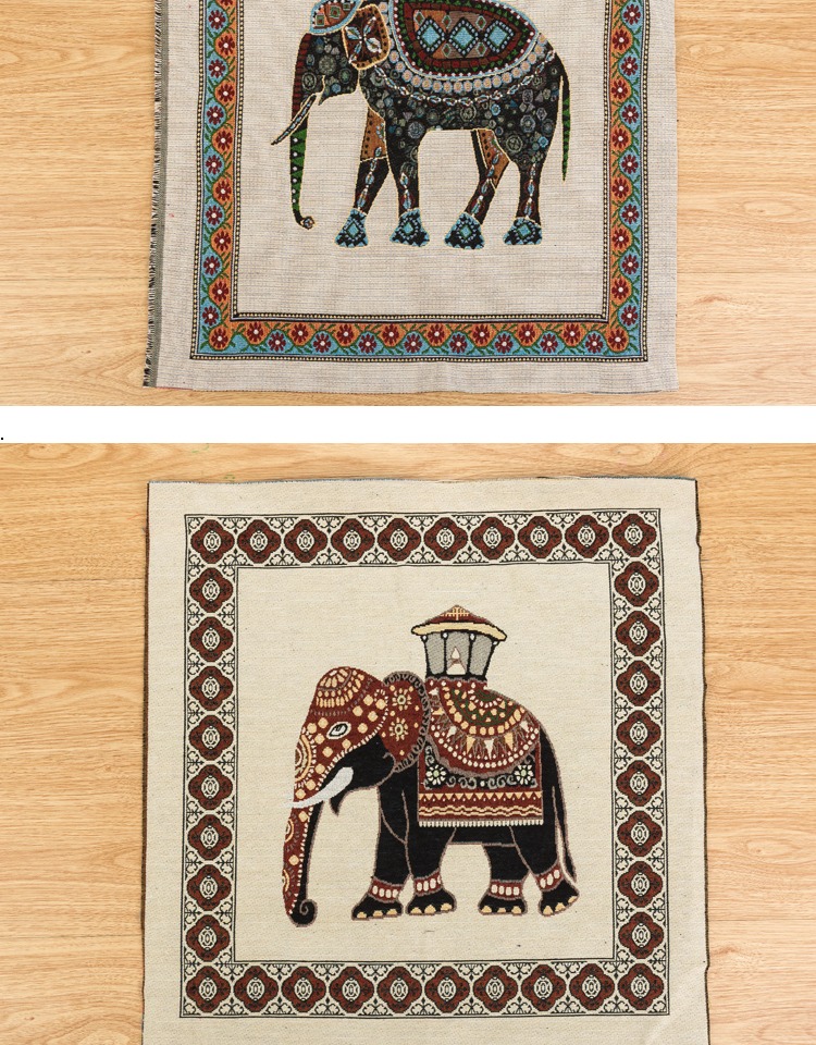 Miễn phí vận chuyển Lucky Elephant lanh gió quốc gia vị trí gối đệm jacquard vải handmade diy vải lanh - Vải vải tự làm vải dạ mỏng