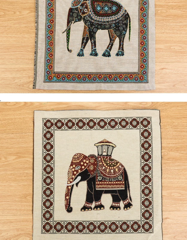 Miễn phí vận chuyển Lucky Elephant lanh gió quốc gia vị trí gối đệm jacquard vải handmade diy vải lanh - Vải vải tự làm