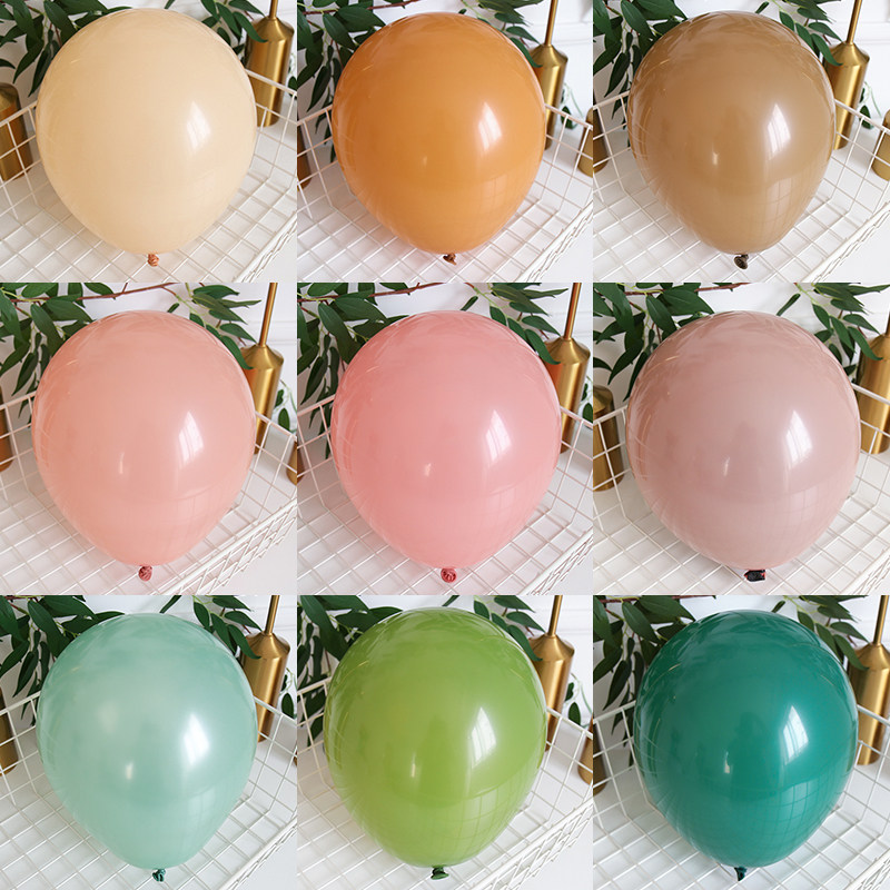 Sen Department 10 inch green latex balloon birthday arrangement small fresh party decoration hotel room simple background wall
