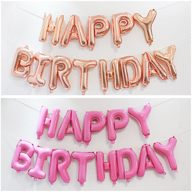 Aluminum Film Happybirthday Balloon Adult Baby Birthday Party Decoration Background Wall Scene Arrangement Supplies