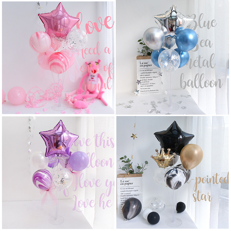 Creative Net Red Balloon Bracket Table Floating columns Decorative Transparent Base Birthday Hundreds Of Day Wedding Wedding Wedding wedding arrangements