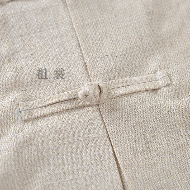 Cotton và vải lanh truyền thống nam Trung Quốc vest mồ hôi vest Ma Hao mùa hè ông già áo len vai áo Trung Quốc phong cách nút khóa vải lanh áo ba lỗ tập gym