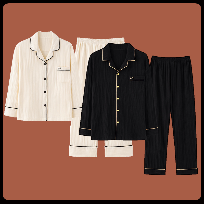 Antarctic couple pajamas spring and autumn women's long-sleeved cotton men's 2022 new autumn autumn and winter simple suit