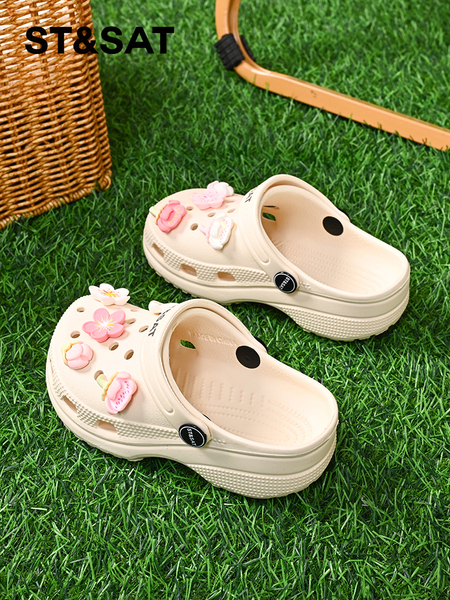 Saturday Kids' Shoes Children's Clogs Girls' Two-Way Wear Sandals Summer New Outdoor Casual Beach Sandals — 4