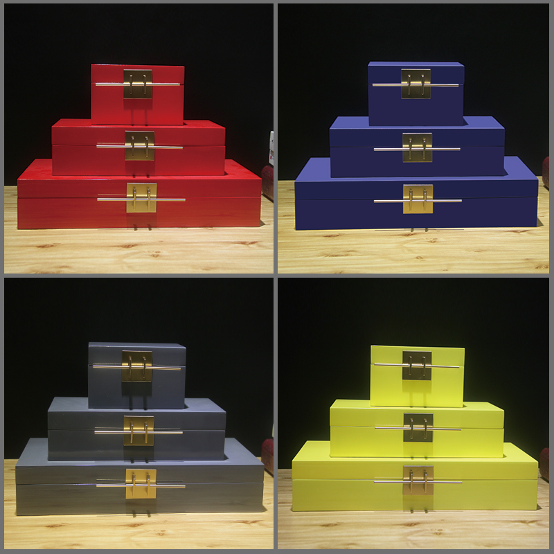 Huaren Leather Modern New Chinese Jewelry Box Storage Box Decoration Box Jewelry Box Model Room Soft Decoration Storage