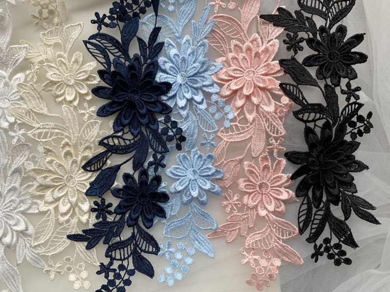 10 Stück/Set Lösliche Exquisite Spitzenblumen DIY Brauttiara Hochzeitsschuhe Hochzeitskleid Dekorationsmaterialien RS803 – Detail 6