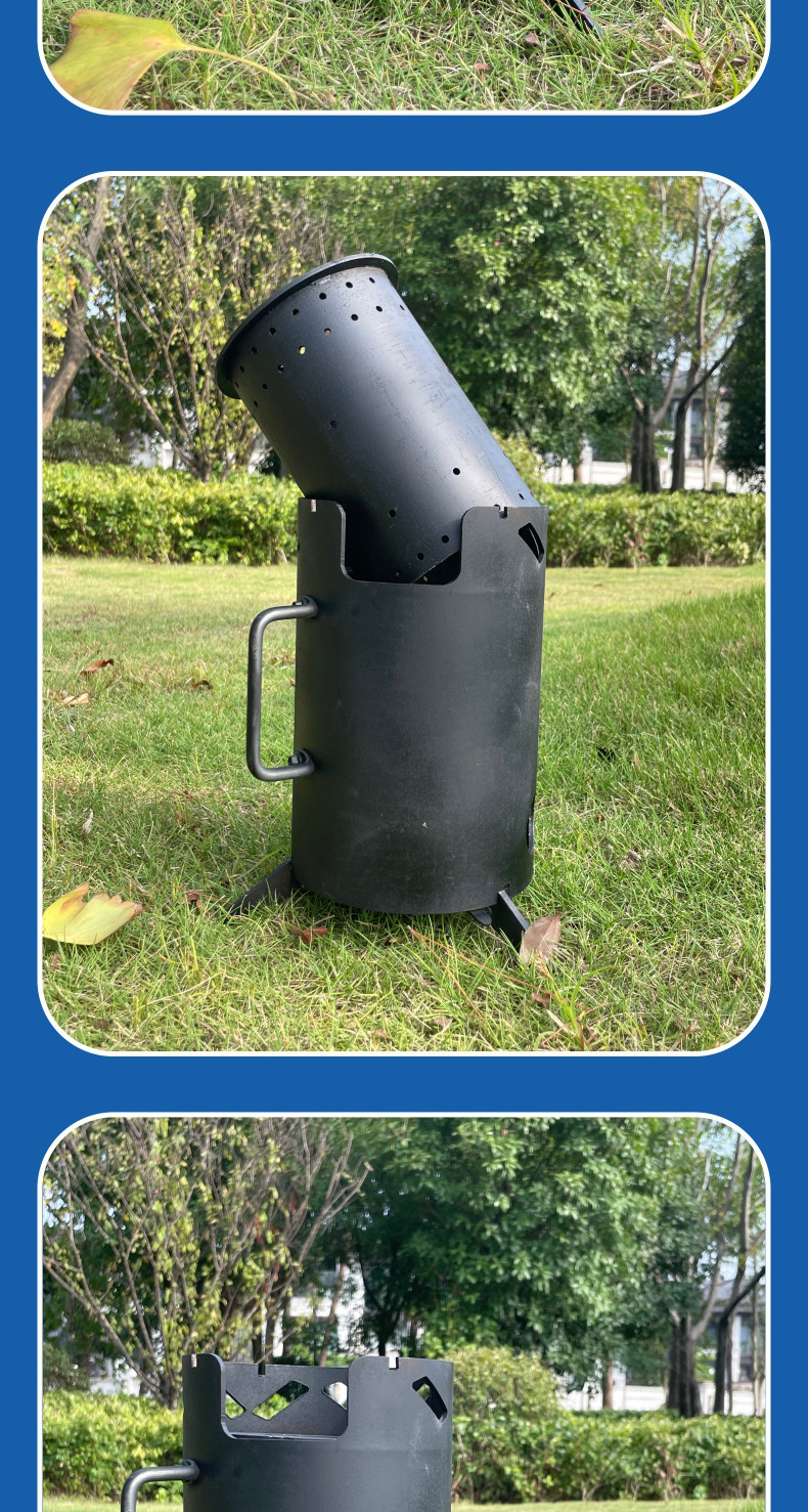 Мангал 柴火炉无烟柴火炉无油烟车载钓鱼露营柴火炉户外便携式旅行气化炉 Up pure