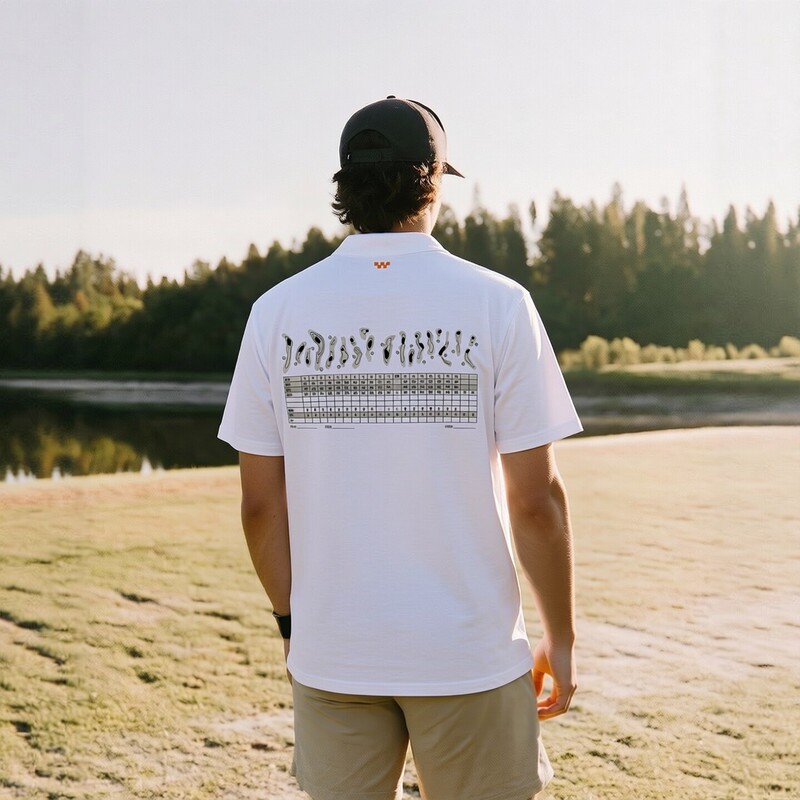 Devereux Golf American Golf Scoreboard Printed High-Neck Creative Elastic Quick-Drying Ice Silk Short-Sleeved T-Shirt
