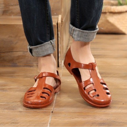 Vietnam Men's Sandals Baotou Vintage Retro Casual Beach Shoes Waterproof Plastic Roman Rubber National Tide Army Summer Shoes