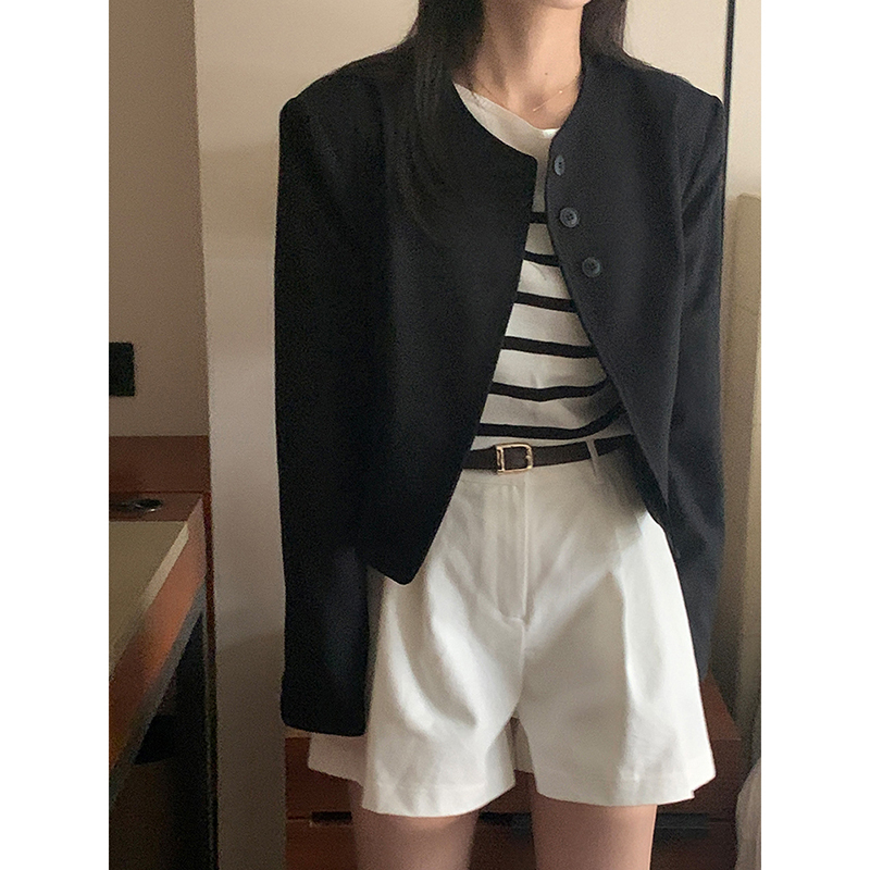 Dai Ai's Palace Women's Blazer 2025 Spring New Style High-End Elegant Solid Color Commuting Collarless Short Jacket