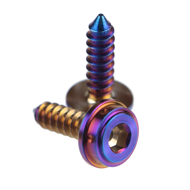 Round head inner hexagonal self-tapping screw m5 burnt titanium screws stainless steel 304 flange cap CNC finely carved workmanship