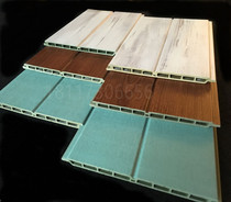 Ecological wood 150 double-sided decorative wall panel PVC gusset wood grain background ceiling waterproof wall skirt plastic green door head