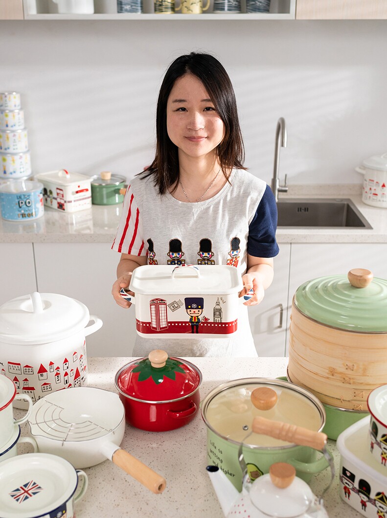 Live isolated products Binaural enamel enamel soup pot Milk pot Kettle fresh bowl to pick up leakage special anchor household commercial