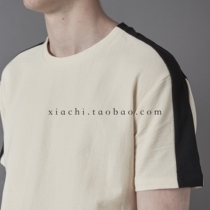 UNNAMINGXIA ORIGINAL ROUND NECK T-shirt SHORT SLEEVE PURE COTTON SLIM-fit BASE BLACK AND WHITE patchwork MENs summer T-SHIRT