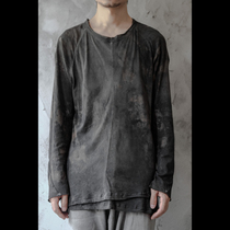 UNNAMINGXIA ORIGINAL GRASS AND PLANT TIE-dyed T-shirt VINTAGE DOUBLE LAYER OLD PULLOVER LONG SLEEVE base sweater