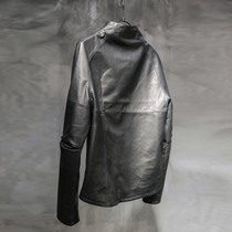 UNNAMING XIA METALLIC SHEEPSKIN JACKET MADE OF OLD MENS LEATHER LEATHER JACKET STAND COLLAR ZIPPER ORIGINAL DESIGN