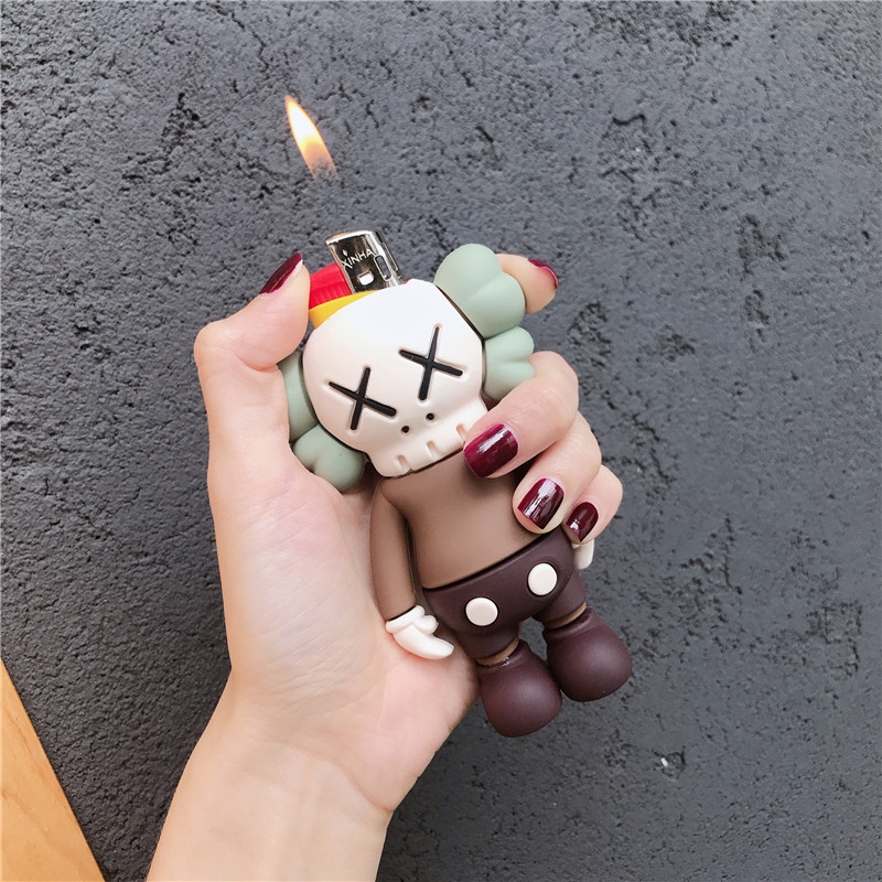 Tide card kaws lighter set Sesame Street Creative cute piece bundle for men and women little toy lighter protective suit