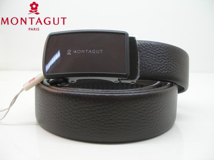 Thắt lưng da tự động chính hãng Montagut R243118272A nâu R243118271A đen đai nịt bụng giảm mỡ