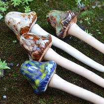 Mini pastoral country Forest ceramic mushroom plug-in flower pot landscape garden groceries garden groceries garden lawn decoration