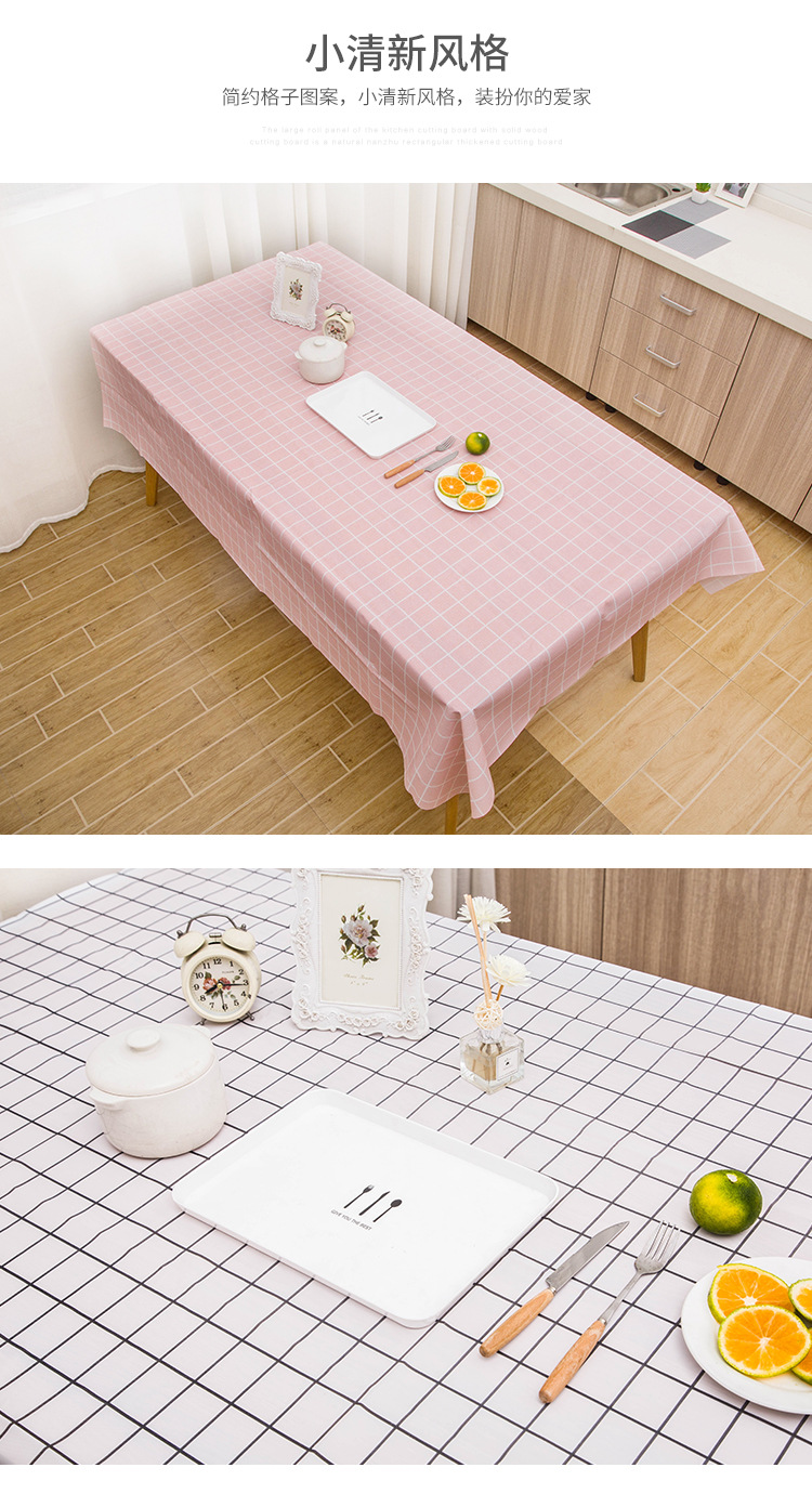 Nordic vải bảng không thấm nước dầu nóng khăn trải bàn vải nhựa dùng một lần kẻ sọc vải trải bàn bìa thảm bảng bảng vải PVC - Khăn trải bàn khăn trải bàn hình oval