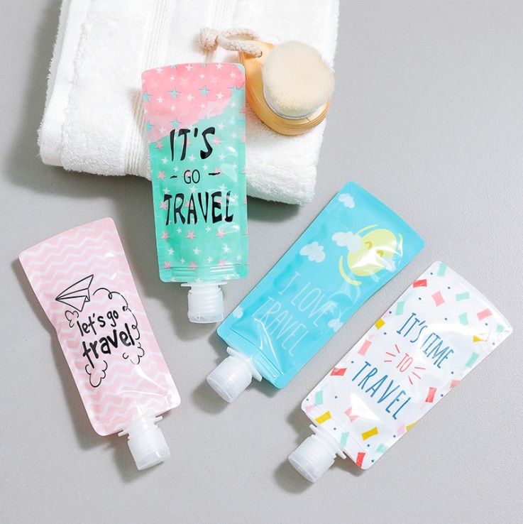 Travel Folding Emulsion Packaging Bag Portable body lotion Bath Lotion Shampoo Bottle Wash Face Milk Liquid Cashier Bag Split Bottle