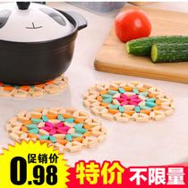 Creative bamboo thermal insulation mat waterproof anti-slip table cushion hot pan cushion anti-burn bowl cushion Western dining cushion abrasion resistant bamboo cushion plate