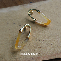 HeyJewel original design LELEMENTO metal agate water iris personality trend earrings earrings earrings