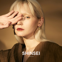 HeyJewel original design handmade texture twisted gem earrings Niche gold-plated stud earrings trend personality