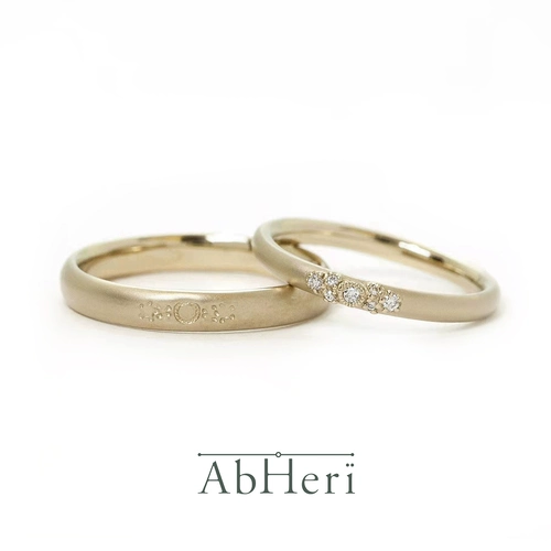 Heyjewel Japan Abheri Официальный уполномоченный отметка на предварительном виде 18 -километровых обручальных колец с шампанским