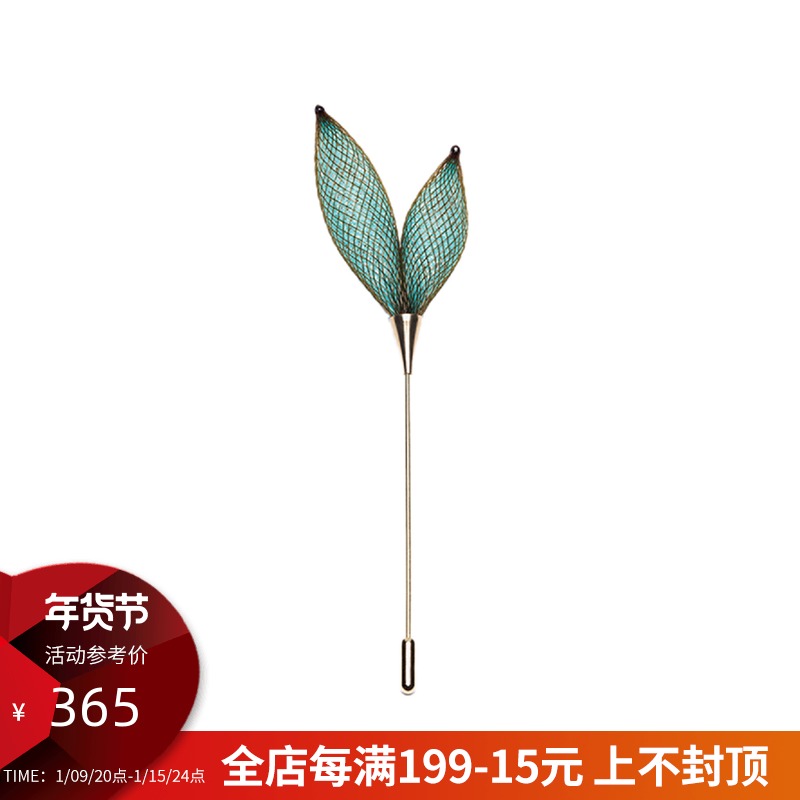 HeyJewel original design color streamlined hollow double drop three-dimensional mermaid tail brooch high-end female accessories