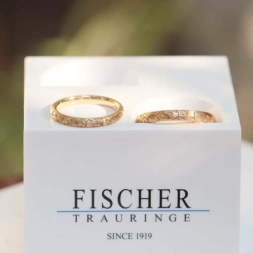 Heyjewel немецкое обручальное кольцо Fischer 18k Abricot Yellow/Platinum Diamond-INSERDAIN