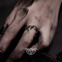 HeyJewel original design blackmothlab dark design Gothic bat Moon sterling silver couple ring