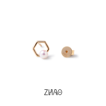 HeyJewel ZHAO Gold Dopamine series 14K gold Dopamine Akoya pearl earrings exquisite spot