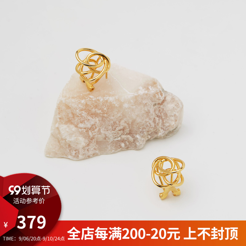 HeyJewel earrings female sterling silver temperament minimalist wind circle symbol earrings 2021 new trendy high-end earrings