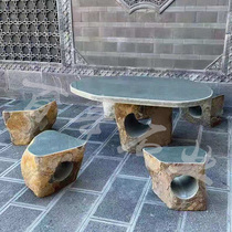 Whole stone table stone bench Pebble head Chair stool natural stone outdoor courtyard Square Park stone carving decoration
