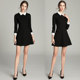 High-end Hepburn style little black dress 2024 spring new women's slimming doll collar temperament retro dress