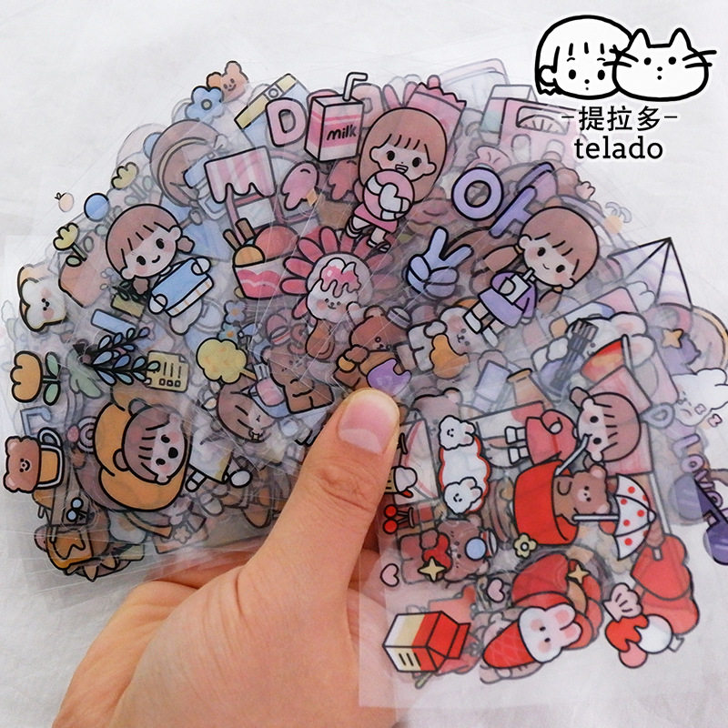 Hand account waterproof sticker water cup decoration small pattern set 100 cartoon female boy girl hand account stickers
