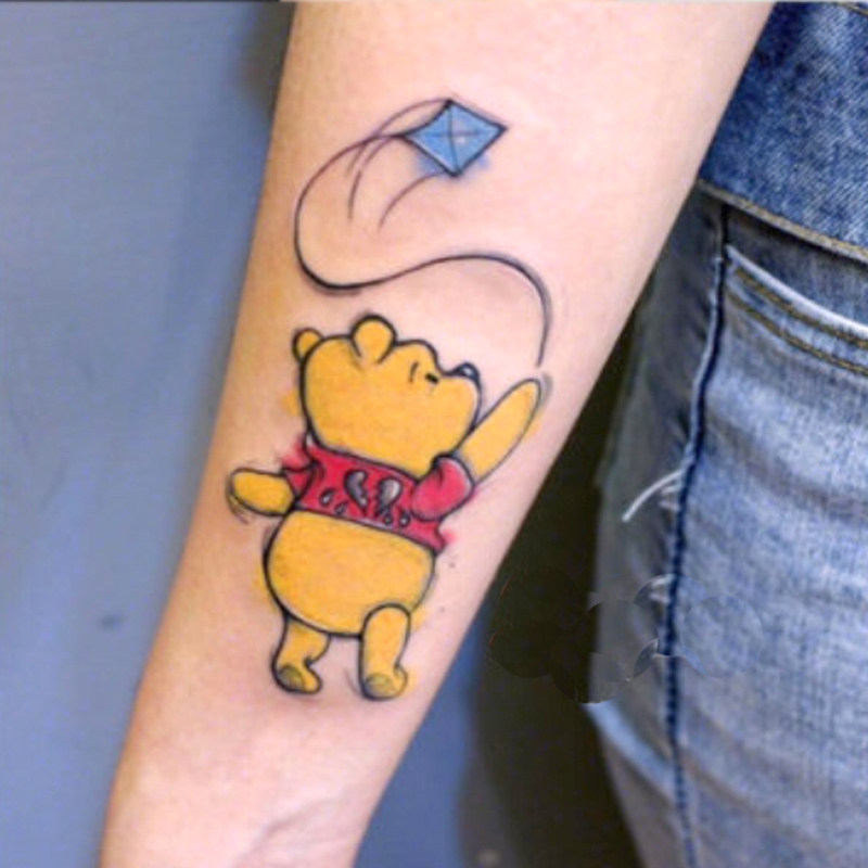 Winnie the Pooh children's cute tattoo stickers color Hyuna trend Korean ins wind tattoo stickers concealer small fresh