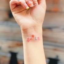 smile smile wrist tattoo stickers waterproof long-lasting cartoon cute Yafeng popular Net red color ins