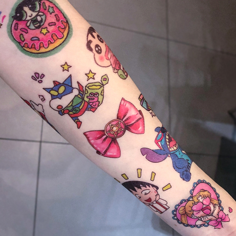 【32 Sheets Per Set】Cute Cartoon Waterproof Temporary Tattoo Stickers for Women, Long-Lasting, Fresh Style, ins Hyuna-Style Realistic Concealer 【32 Sheets Per Set】Cute Cartoon Waterproof Temporary Tattoo Stickers for Women, Long-Lasting, Fresh Style, ins Hyuna-Style Realistic Concealer
