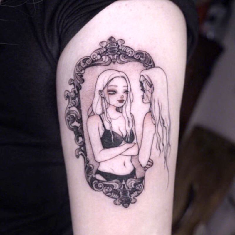 Personality horror trend ins tattoo stickers waterproof female long-lasting tide simulation tattoo concealer tattoo sticker painting