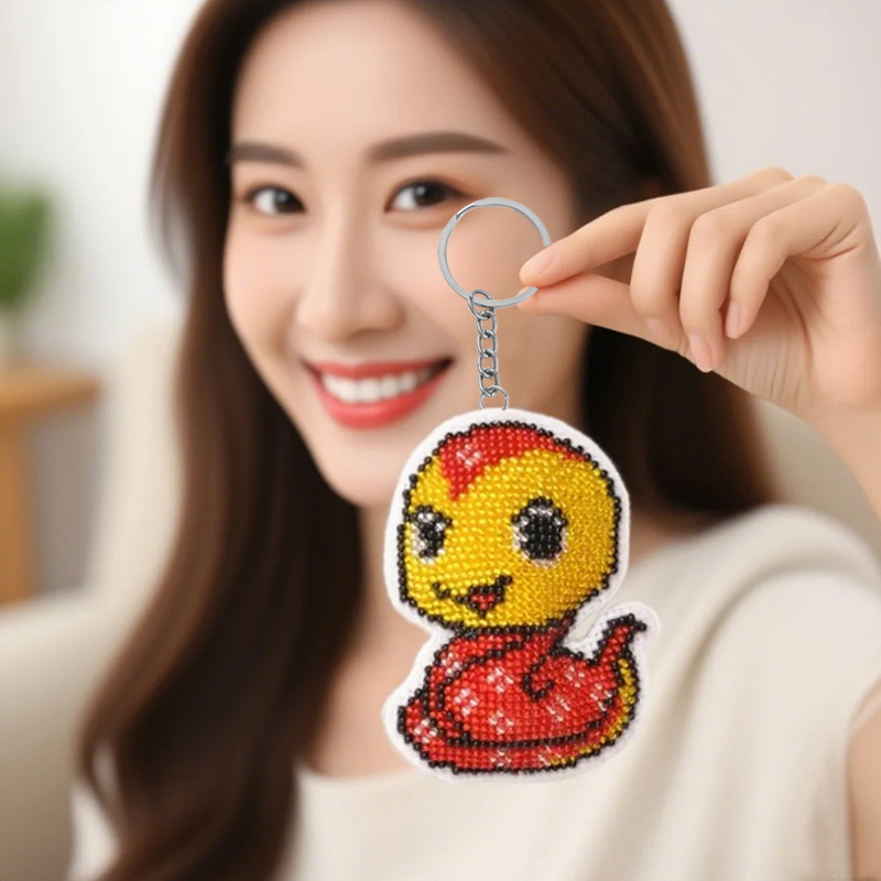 Twelve Zodiac Keychain Bead Embroidery DIY Cross Stitch Car Pendant 2026 New Model Peace and Blessing