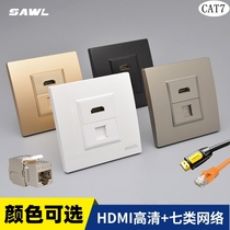 HDMI panel Category 7 shielded computer network 10G network cable port free network plug module HD line wall socket
