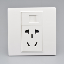 Network plus 5-hole socket mesh information wall switch 86 type single computer network cable port with five-hole power panel