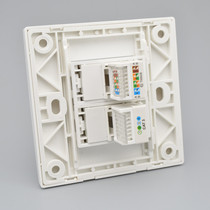 Dual-port telephone plug computer socket panel 86-type two-digit telephone-free and network cable network jack information panel