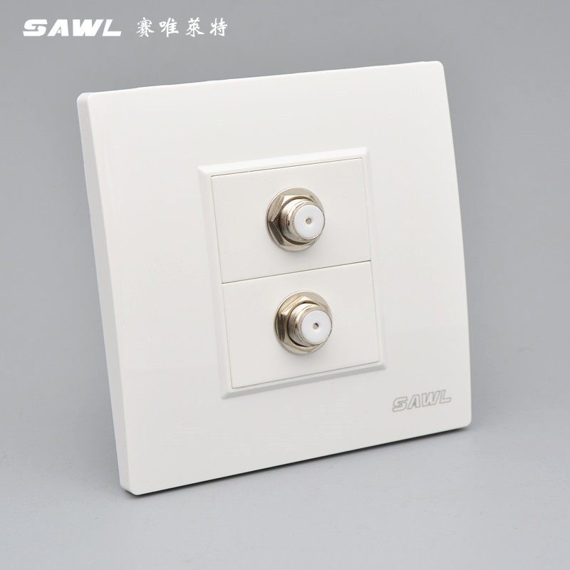 Double-mouth Satellite TV socket Digital TV Cable TV Broadband TV socket Panel British F Head Panel